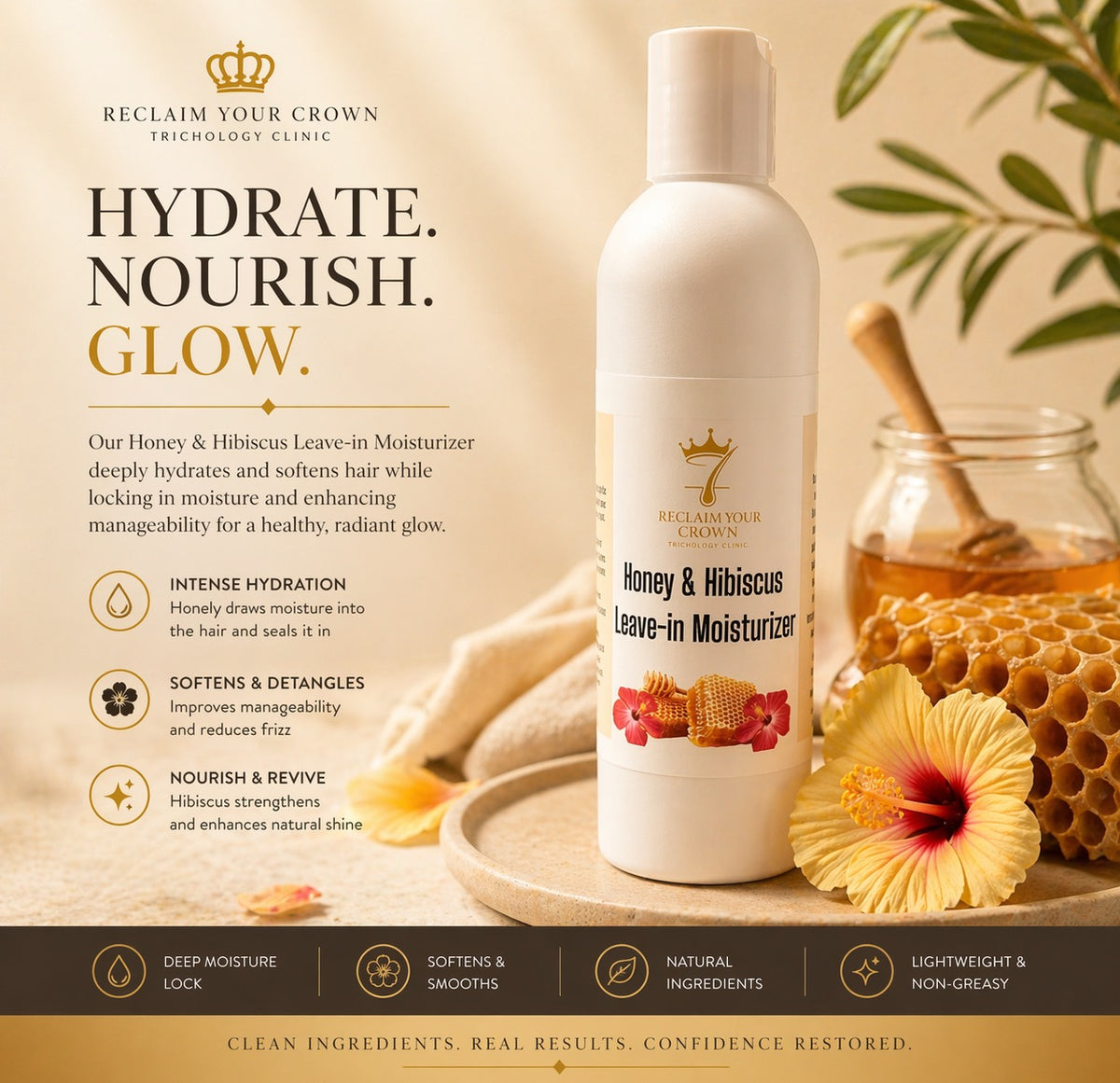 Honey & Hibiscus Leave-In Moisturizer - 8oz